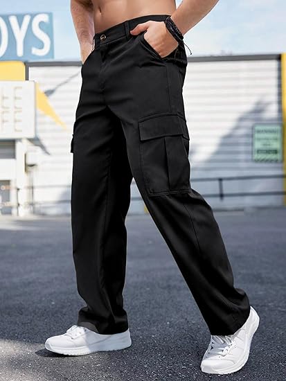 Men’s Casual Wide Leg Cargo Pants